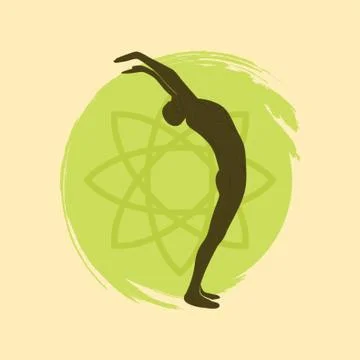 Man Practicing Yoga In Upward Salutation Pose Stock Illustration