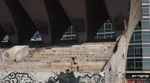 Man practising boxing Stock Footage 53607873