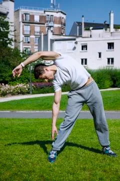 Man practising a sport Stock Photos