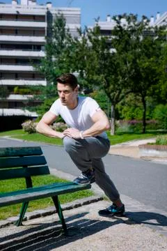 Man practising a sport Stock Photos