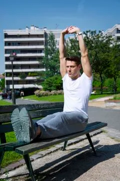 Man practising a sport Stock Photos