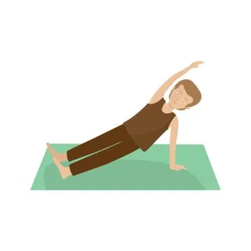 Man Practising Yoga In Side Plank Pose Stock Illustration