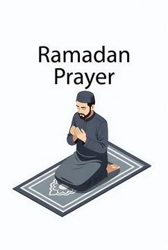 Man in prayer during ramadan Stock Illustration