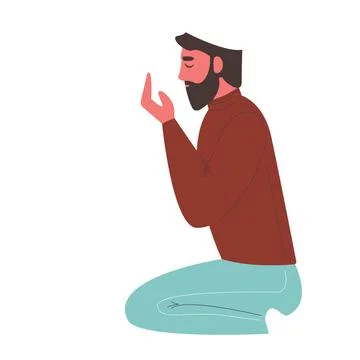 Man praying in contemplation Ilustração Stock
