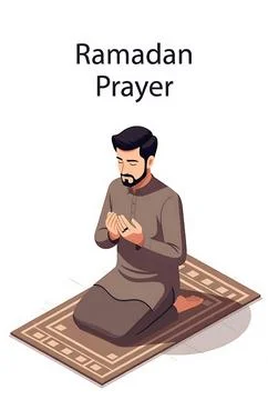 Man praying during ramadan Stock Illustration