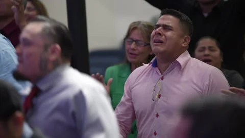 Man praying hard crying uplifting Video stock 146935626