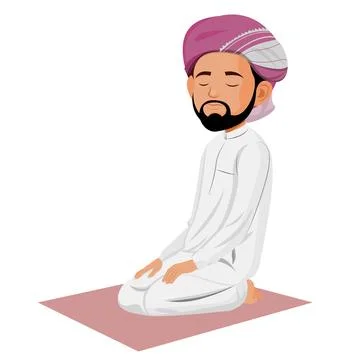 Man Praying Namaz Stock Illustration