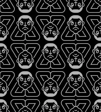 Man is praying pattern seamless. Sorrow and suffering background Stock Illustration