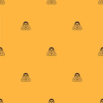 Man is praying pattern seamless. Sorrow and suffering background Stock Illustration