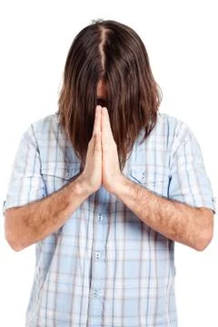 Man praying Stock Photos