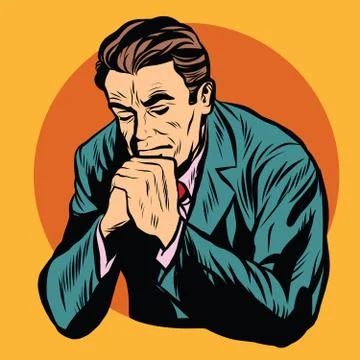 Man praying religion faith Stock-Illustration