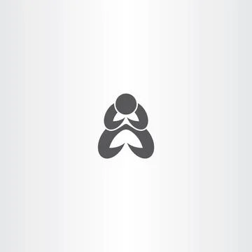 Man praying vector icon symbol Stock Illustration