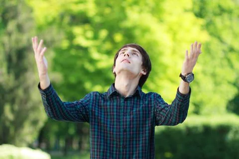 Man prays Stock Photos