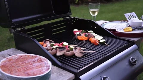 Man prepares barbecue 스톡 동영상 54766958