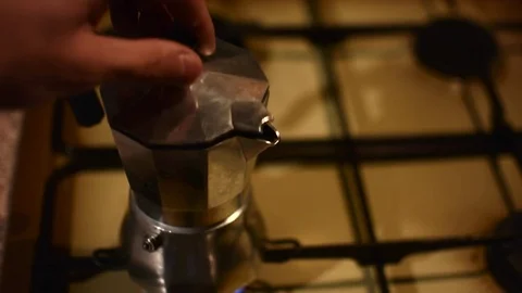 Man prepares coffee Stock Footage 79803785