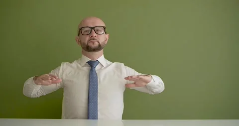 A man prepares for a conversation Stock Footage 267087380