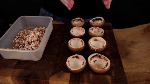 A man prepares delicious snacks Video stock 128634438