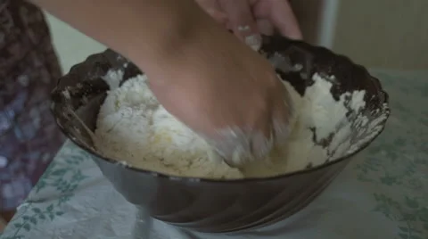 Man prepares dough Stock Footage 66531447