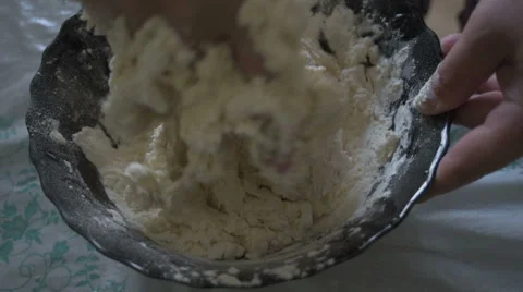 Man prepares dough Stock Footage 66531544