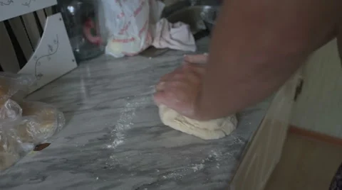 Man prepares dough Stock Footage 66531757