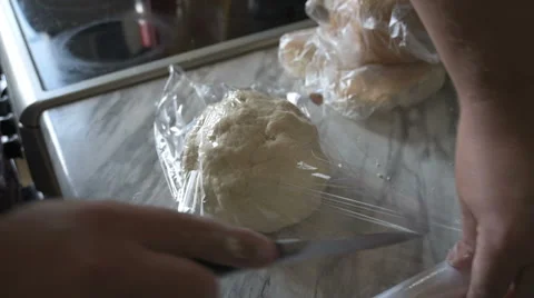 Man prepares dough Stock Footage 66531863
