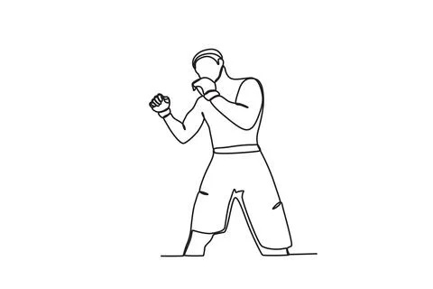 A man prepares to punch an opponent Stock Illustration