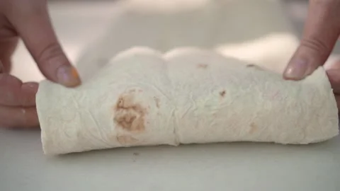 Man prepares shawarma outdoors. Stock Footage 142190026