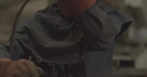 Man prepares welding for work Video stock 134250194