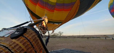 Man Preparing and Launching Hot Air Balloon Stock Footage 109490968