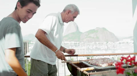 Man preparing authentic Brazilian BBQ Stock-Footage 47373148