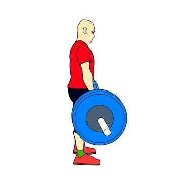Man preparing for barbell workout in gym. Stock Illustration