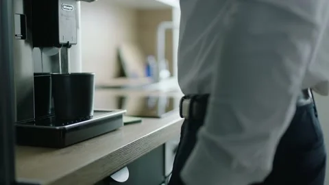 Man Preparing Coffee Machine Video stock 196209620