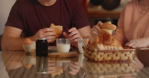 Man preparing Coffee Tea Kitchen Relaxed Perfect Morning at Home Vídeo Stock 195288569