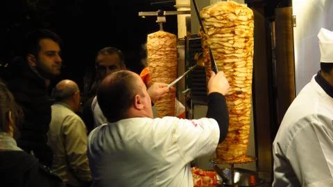 Man Preparing Doner Kebab Stock Photos