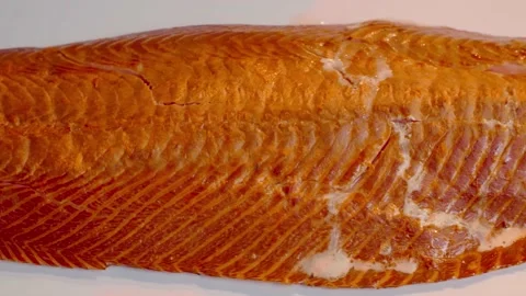 Man preparing fish salmon 스톡 동영상 135522359