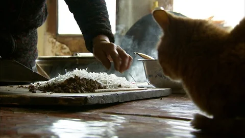 Man preparing food in kitchen Stock Footage 88334513