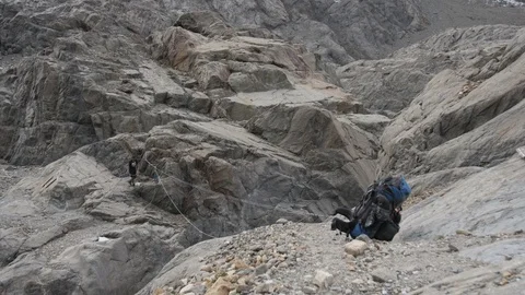 Man preparing harness and rope for zipline Stock Footage 89680352