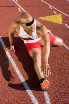 Man Preparing Himself For Race Stock Photos