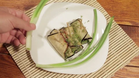 Man preparing homemade meals on table. Video stock 71838173