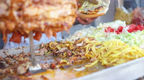 Man preparing kebab Stock Footage 53832001
