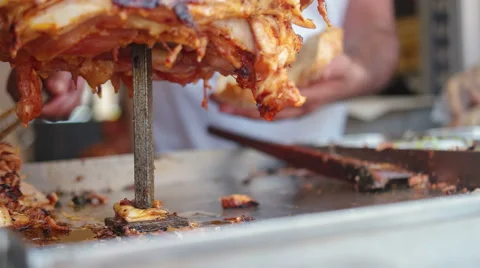Man preparing kebab Stock Footage 53832918