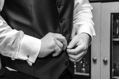 Man is preparing for a meeting. Stock Photos