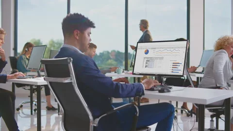 Man preparing sales charts Stock Footage 164648481