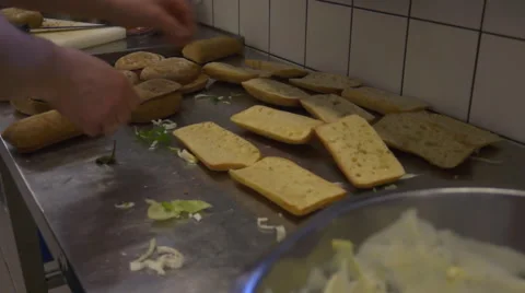 Man preparing sandwiches Stock-Footage 47962728