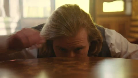 A man preparing the table for a date and checking everything Stock-Footage 259589358