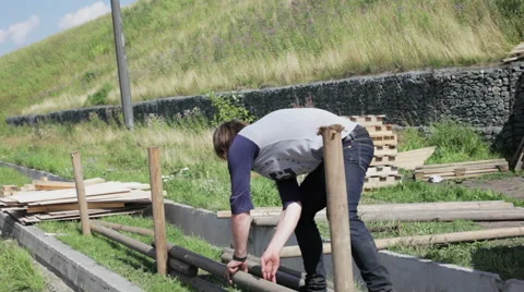Man preparing to tighten the screw Stock Footage 59371391