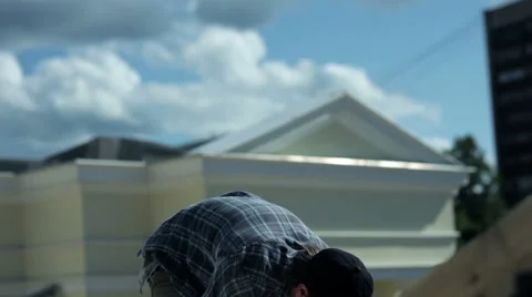 Man preparing a tool to work Stock Footage 59322207