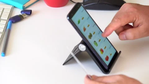 Man Preparing Vegetable Meal Searching Checking Online Supermarket. Stock Footage 145779208