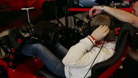 Man preparing for  virtual reality video game. Stock Footage 72343876