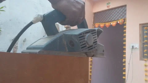 Man preparing wooden Stock Footage 221254089